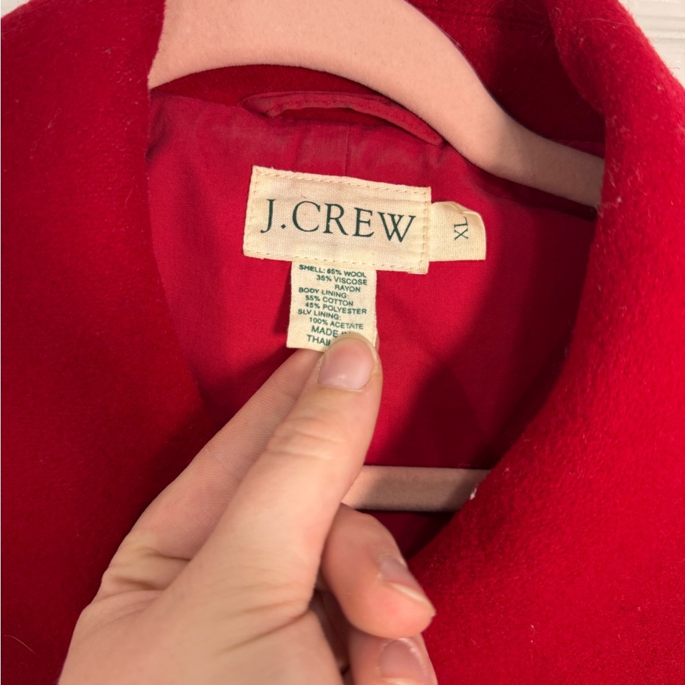 J. Crew Red Wool Blend Coat - Picture 2 of 6
